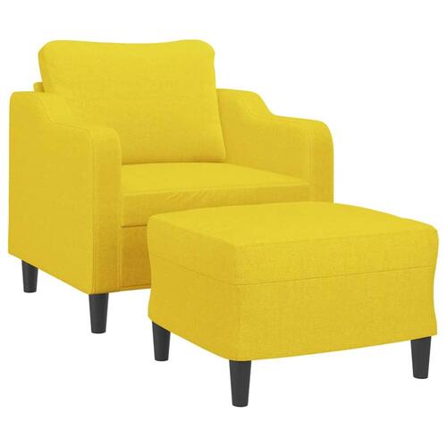 Sofastol med fodskammel 60 cm stof Lysegul
