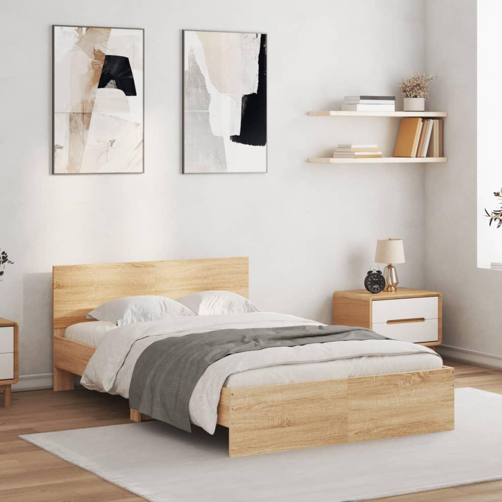 Sengeramme med sengegavl 120x190 cm - sonoma-eg