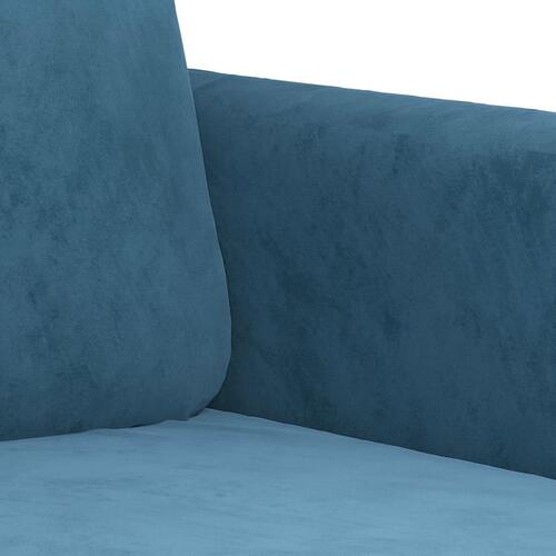 2 personers sofa med puder velour blå