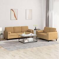 2 personers sofa med puder velour brun