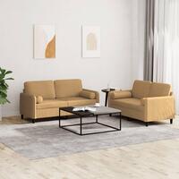 2 personers sofa med puder velour brun