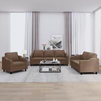 3 personers sofa med hynder stof brun