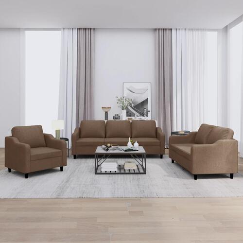 3 personers sofa med hynder stof brun