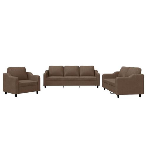 3 personers sofa med hynder stof brun