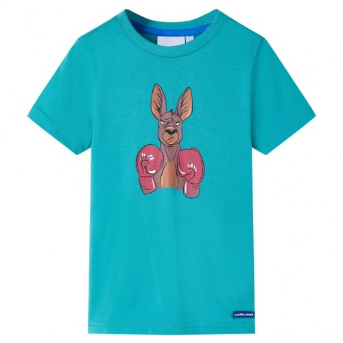 Kortærmet T-shirt til børn str. 92 mørk mintgrøn