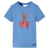 Kortærmet T-shirt til børn str. 116 blå