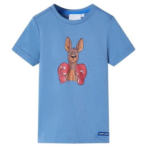Kortærmet T-shirt til børn str. 116 blå