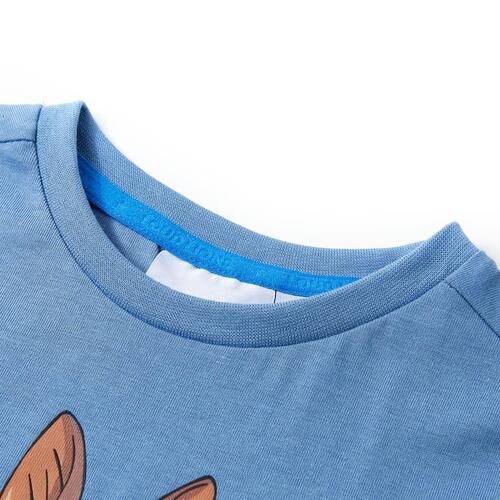 Kortærmet T-shirt til børn str. 116 blå