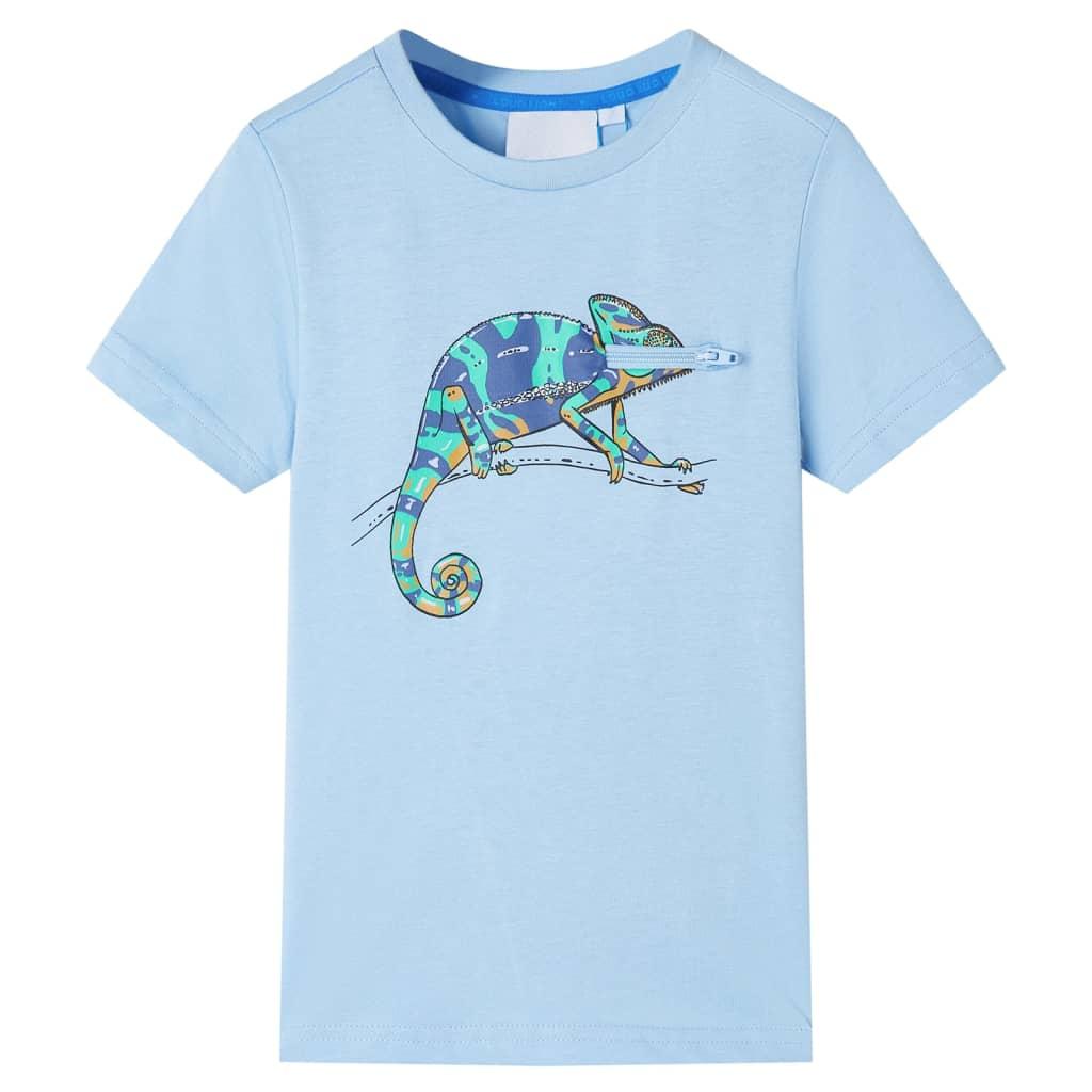 Kortærmet T-shirt til børn str. 92 lyseblå