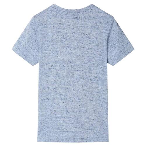 Kortærmet T-shirt til børn str. 104 blåmeleret