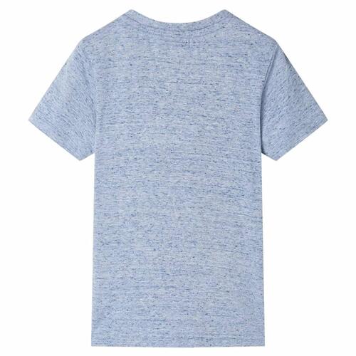 Kortærmet T-shirt til børn str. 128 blåmeleret