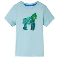 T-shirt til børn str. 128 akvamarinblå