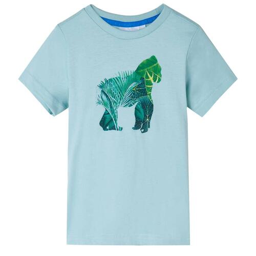 T-shirt til børn str. 104 akvamarinblå