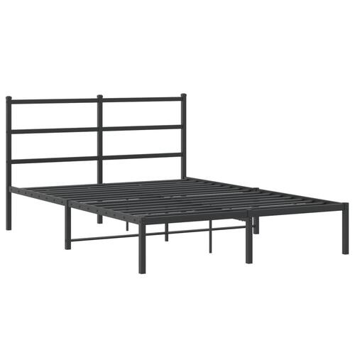 Sengeramme med sengegavl 140x190 cm metal sort