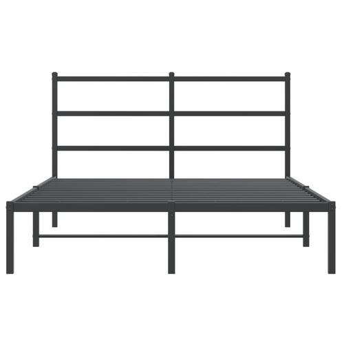 Sengeramme med sengegavl 140x190 cm metal sort