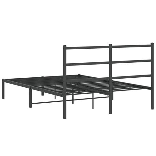 Sengeramme med sengegavl 140x190 cm metal sort
