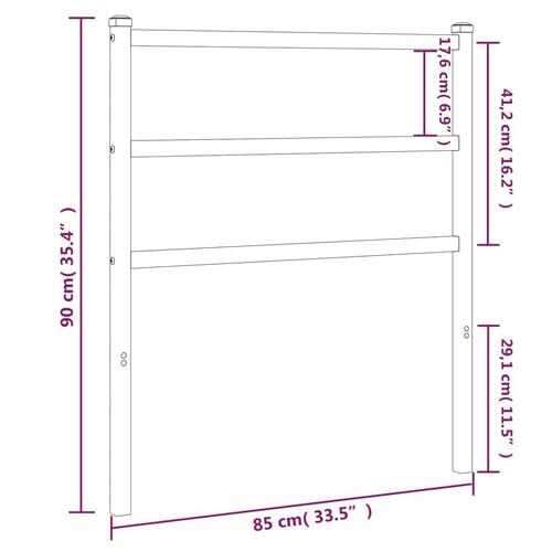 Sengegavl 80 cm metal sort