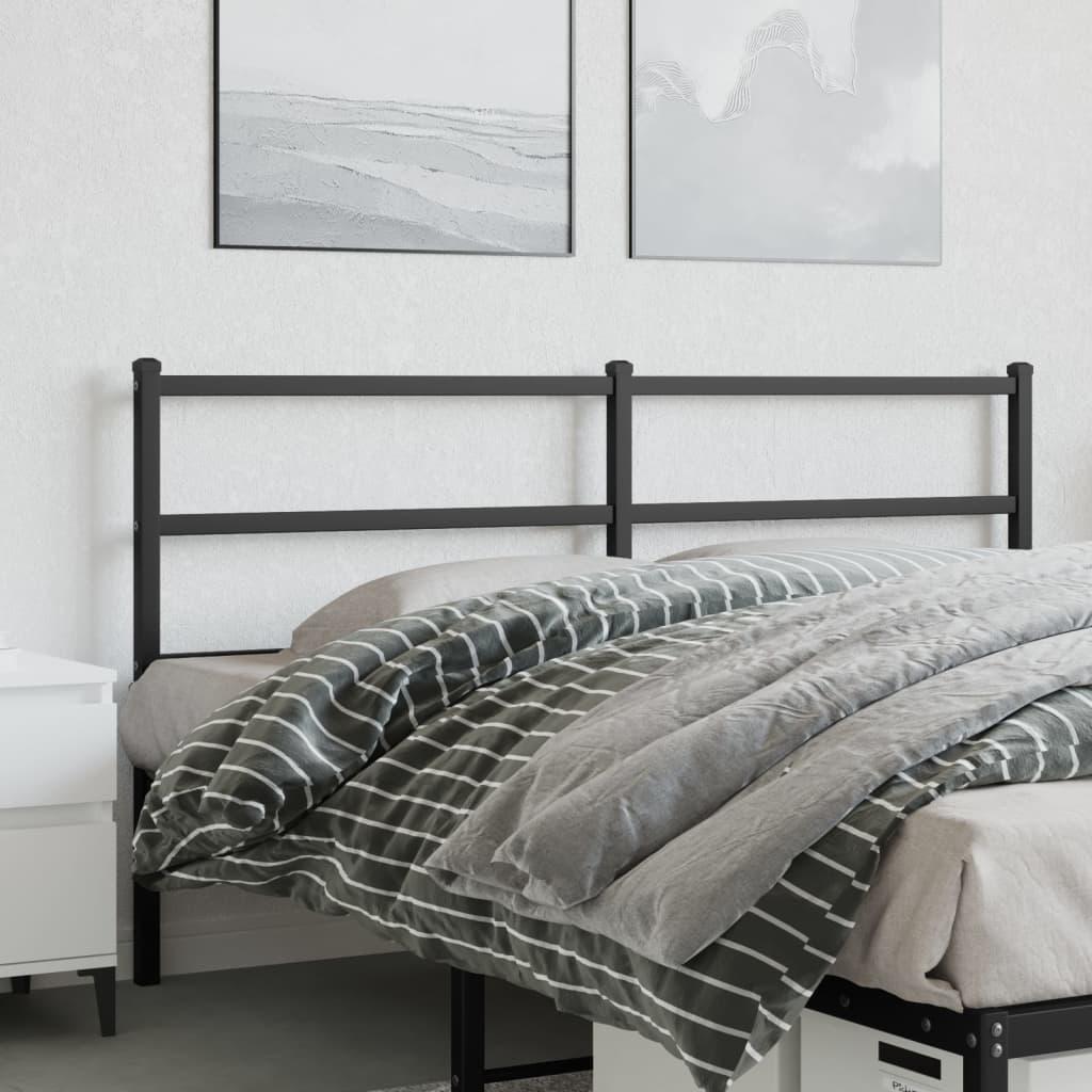 Sengegavl 160 cm metal sort