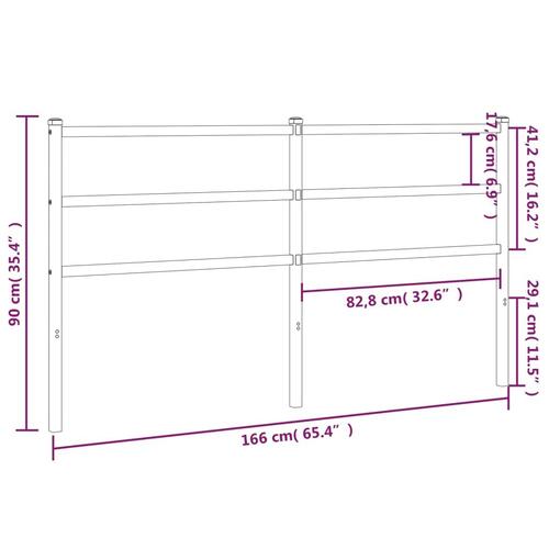 Sengegavl 160 cm metal hvid