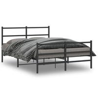 Sengeramme med sengegavl og fodgærde 140x200 cm metal sort