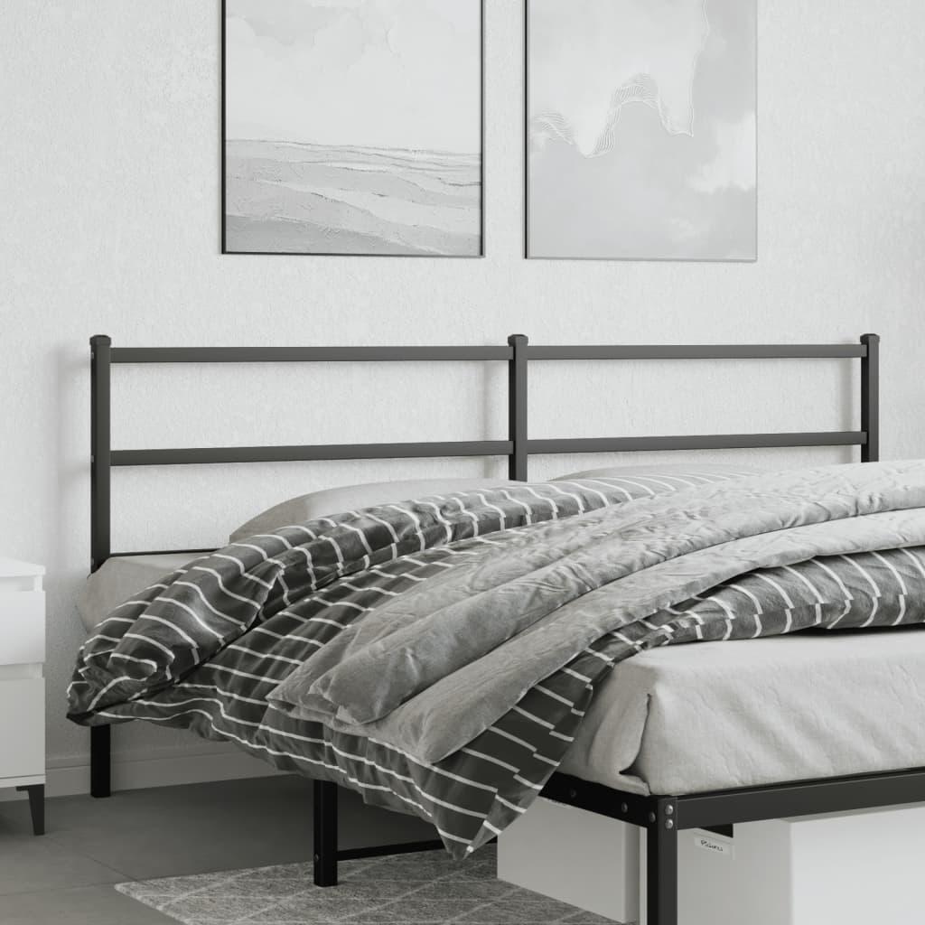 Sengegavl 193 cm metal sort