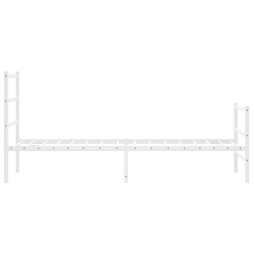 Sengeramme med sengegavl og fodgærde 80x200 cm metal hvid