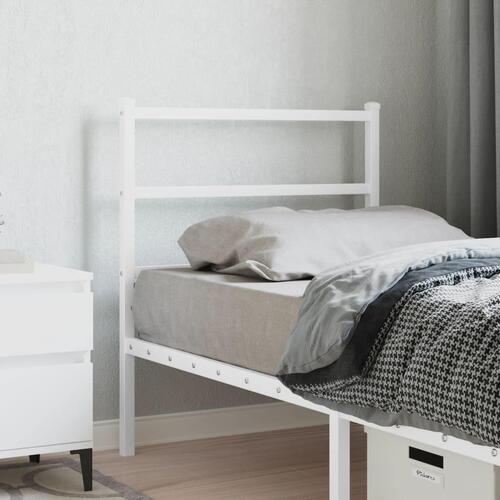 Sengegavl 75 cm metal hvid