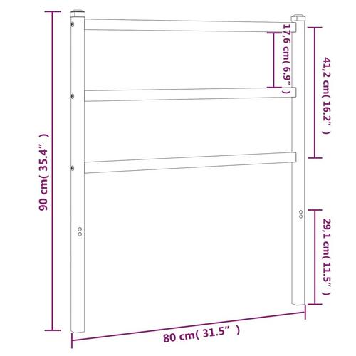 Sengegavl 75 cm metal hvid