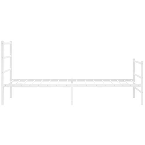 Sengeramme med sengegavl og fodgærde 107x203 cm metal hvid