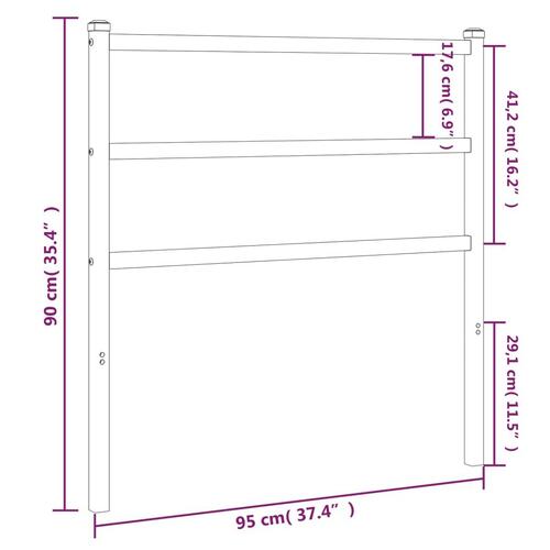 Sengegavl 90 cm metal hvid