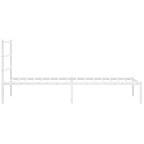 Sengeramme med sengegavl 100x200 cm metal hvid