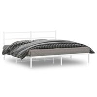 Sengeramme med sengegavl 200x200 cm metal hvid