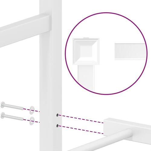 Sengeramme med sengegavl 200x200 cm metal hvid