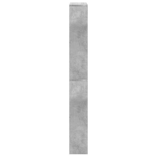 Skoskab med spejl og 4 hylder 63x17x134 cm betongrå