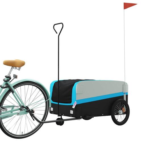 Cykelanhænger 45 kg jern sort og blå