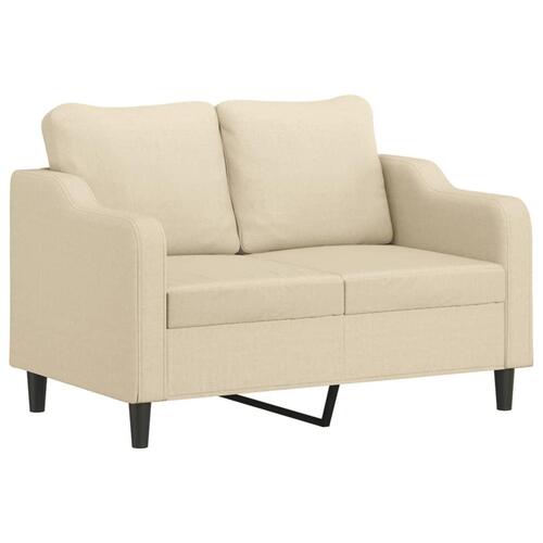 2 personers sofa med hynder stof cremefarvet