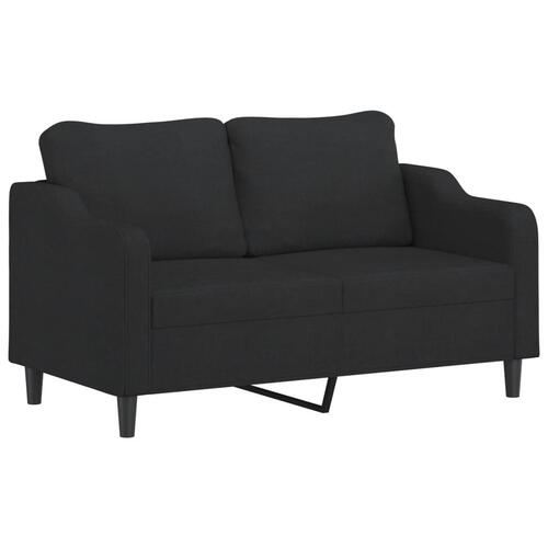 2 personers sofa med hynder stof sort