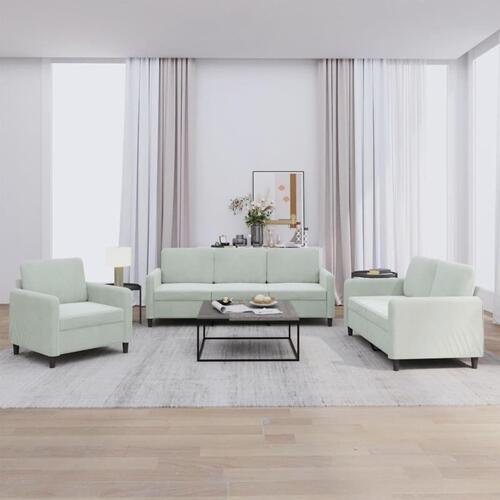 3 personers sofa velour lysegrå