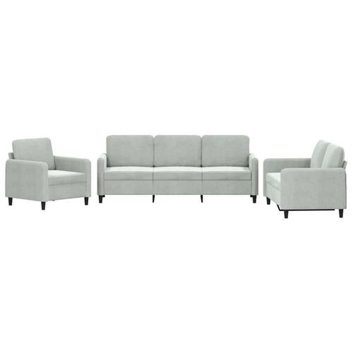 3 personers sofa velour lysegrå