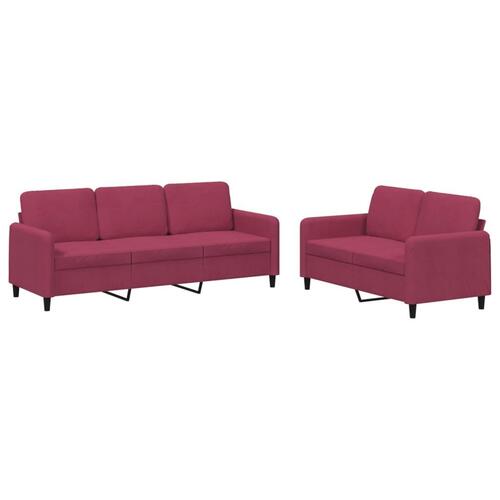 2 personers sofa velour vinrød