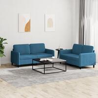 2 personers sofa velour blå