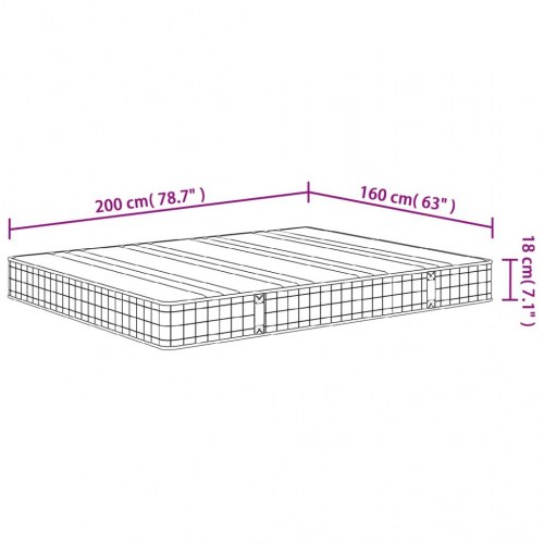 Springmadras med bonellfjedre 160 x 200 cm - medium