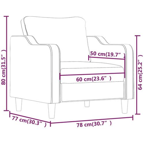 Lænestol 60 cm stof vinrød