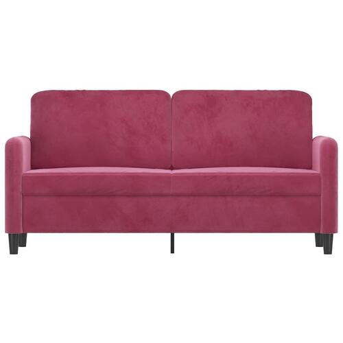 2-personers sofa 140 cm fløjl vinrød