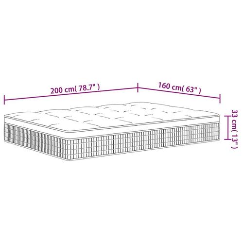 Springmadras m. pocket-fjedre medium 160x200 cm Super King Size