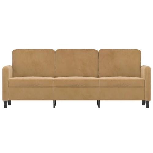 3-personers sofa 180 cm fløjl brun