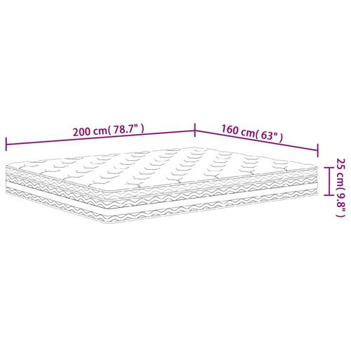 Springmadras med pocketfjedre 160x200 cm medium fast