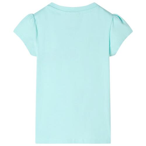T-shirt til børn str. 104 lys akvamarinblå