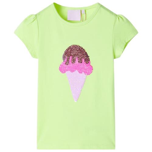 T-shirt til børn str. 116 neongul