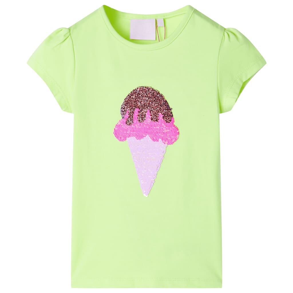 T-shirt til børn str. 116 neongul